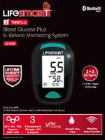 LifeSmart Blood Glucose Ketone Monitoring System - Bluetooth 2D